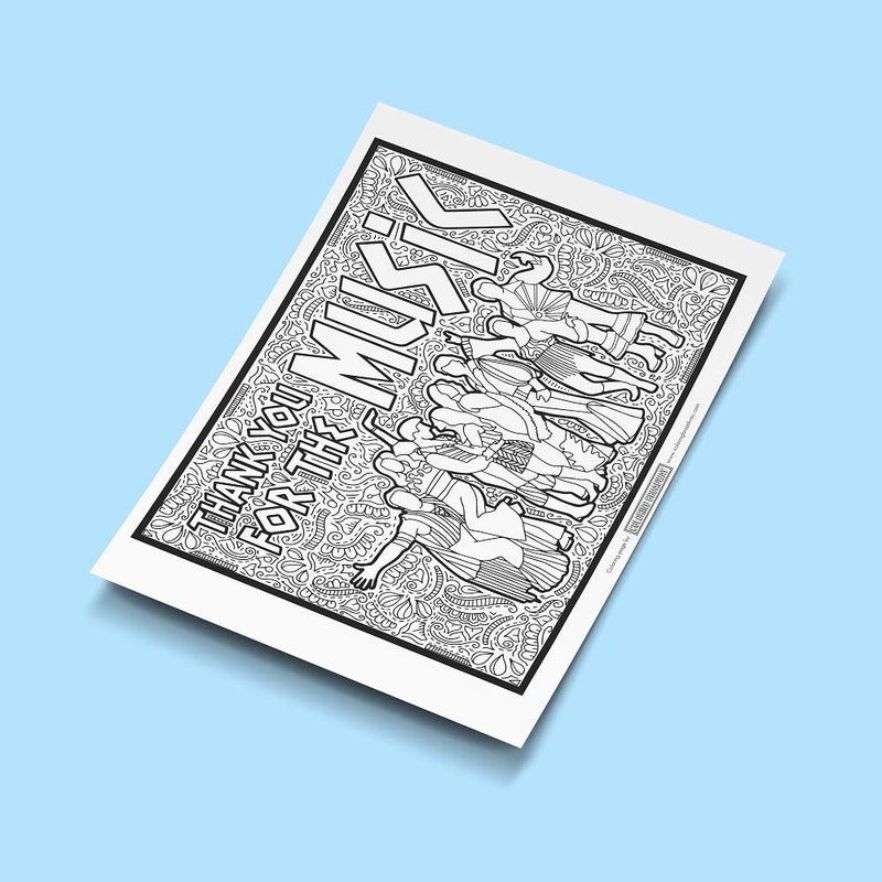 Coloring Broadway - MAMMA MIA inspired Coloring Pages (Set of 4) â€œDancing Queenâ€ Collection, Broadway Musical Merchandise, Printed on Matte Card Stock (8 1/2â€ x 11â€), Ideal Gift for a Broadway Theater - Image 3